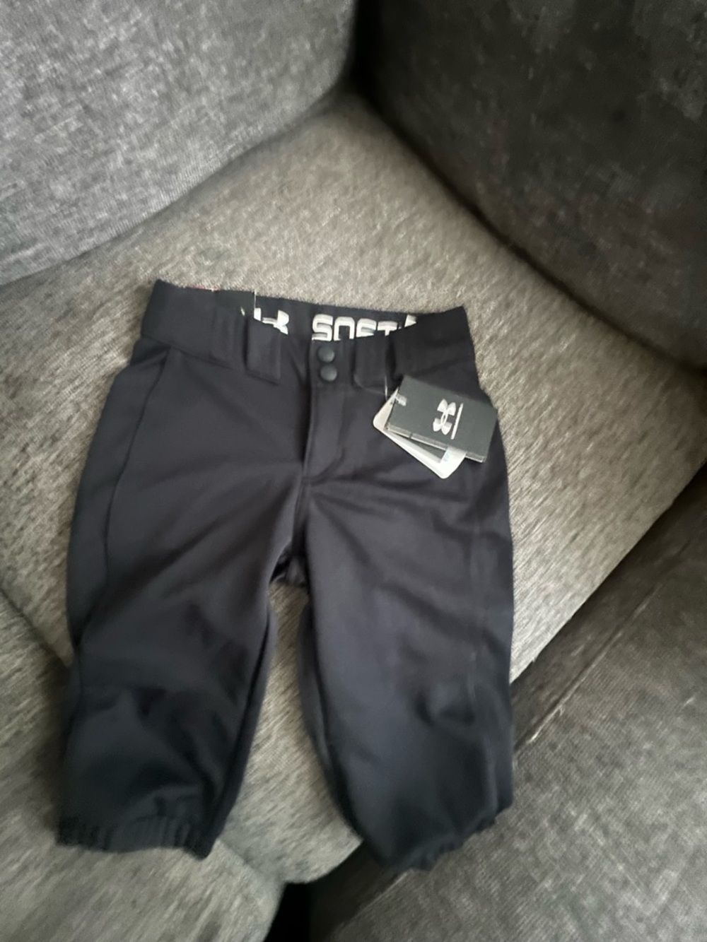 Under Armour Youth YXS Baseball Softball Knicker Pants Black Cropped - Picture 5 of 7
